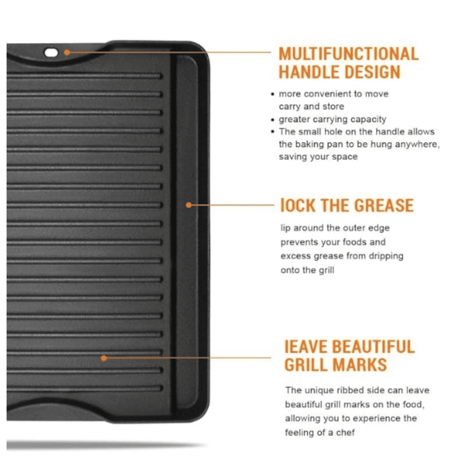 Reversible Cast Iron Grill Griddle for All Camp Chef 14" and 16" Stoves, Double Side Griddle for Camp Chef Explorer 2-Burner, 3-Burner, Single Burner Stove, Cooking Surface 14" x 16"