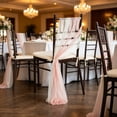 thumbnail image 4 of SLYNSHome Chiffon Chair Sash, Two Tone Pearl Sheer Chair Back Decor, Elegant Wedding Chair Cover for Banquet Hotel Party Event Decoration, 4 of 6