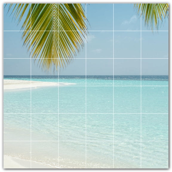 Picture-Tiles.com: Beach Ceramic Tile Wall Mural WAL500046-66M. 36"W x 36"H using (36) 6" x 6" Ceramic Tiles-Satin Finish