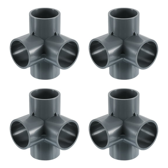 11/4" Fittings, 4Pcs 4 Way Elbow Connector Elbow Corner Fitting, Grey