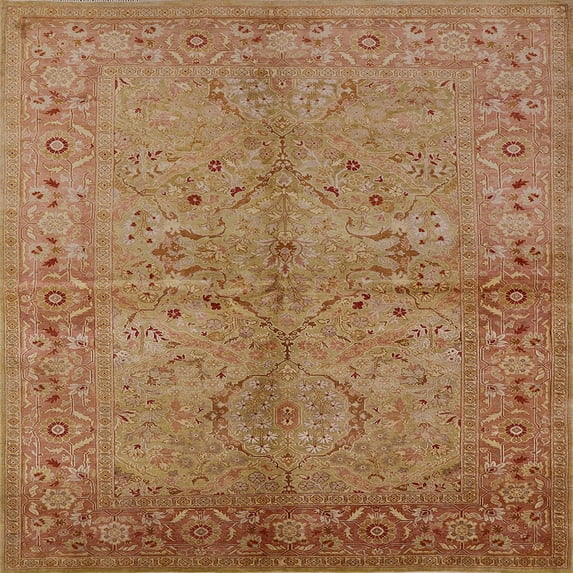 Ahgly Company Machine Washable Indoor Square Industrial Modern Peru Brown Area Rugs, 3' Square