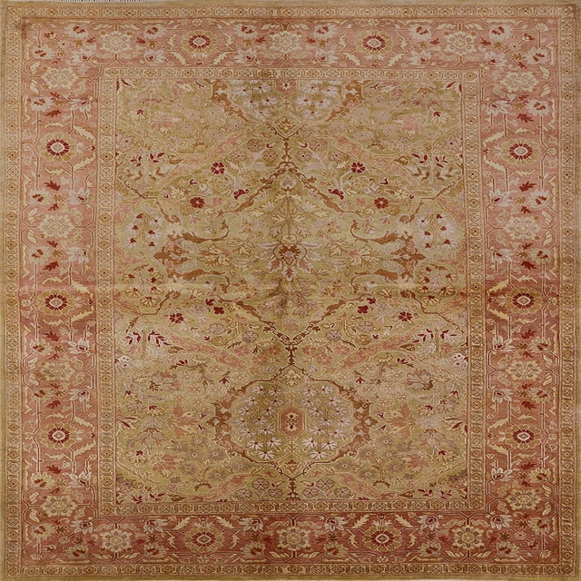 Ahgly Company Machine Washable Indoor Square Industrial Modern Peru Brown Area Rugs, 3' Square
