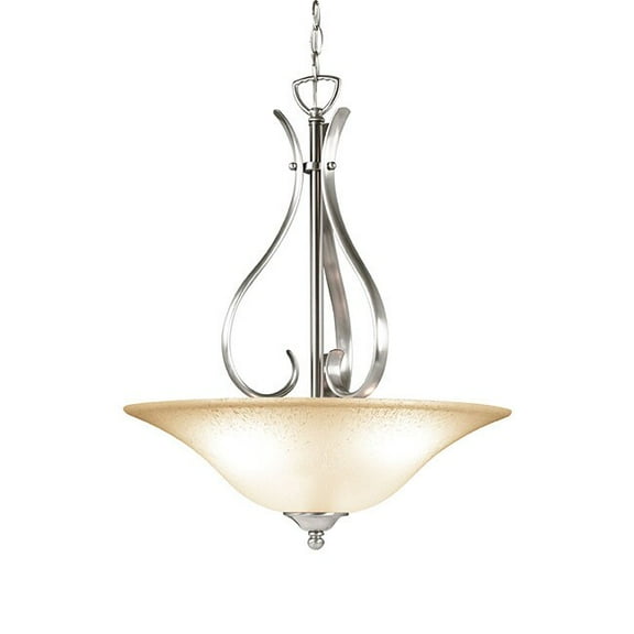 Woodbridge Lighting Beaconsfield Bowl 3-Light Large Pendant in Satin Nickel