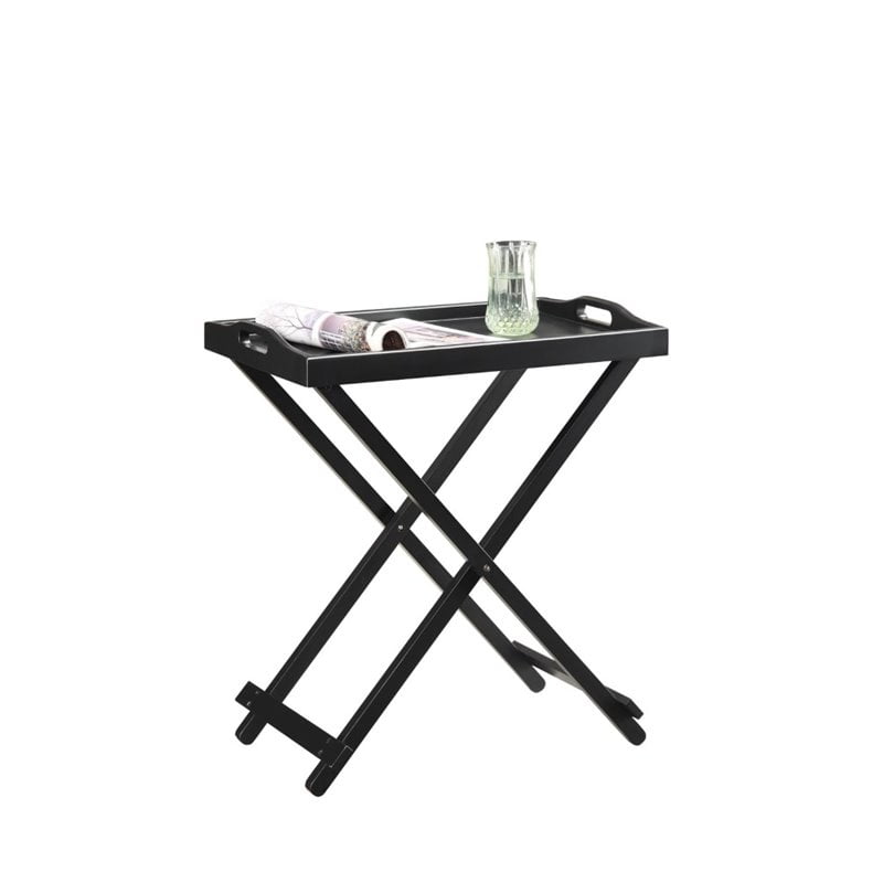 Folding Tray Table With White Finish