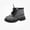 Black, variant on Viluyesy Girls Boots Lace-Up Chunky Sole Glitter Non-Slip Comfortable Durable Easy On Off Side Zipper Sparkle Shoes Beige Size 8 Toddler