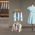 thumbnail image 6 of Rotatable Round Clothes Rack, 2-tier Clothing Rack, Floor-Standing Circular Rack, 6 of 22