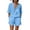 Blue, variant on 2 Piece Sets for Womens V Neck Tie Front Short Sleeve Drawstring Waist Casual Romper Workout Summer Set(Pink/S)