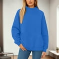 thumbnail image 6 of Womens Oversized Mock Neck Sweatshirts,Long Sleeve Pullover Plus Size Thick Tops,2025 Casual Fall Winter Outfits With Pockets Blue XXL, 6 of 7