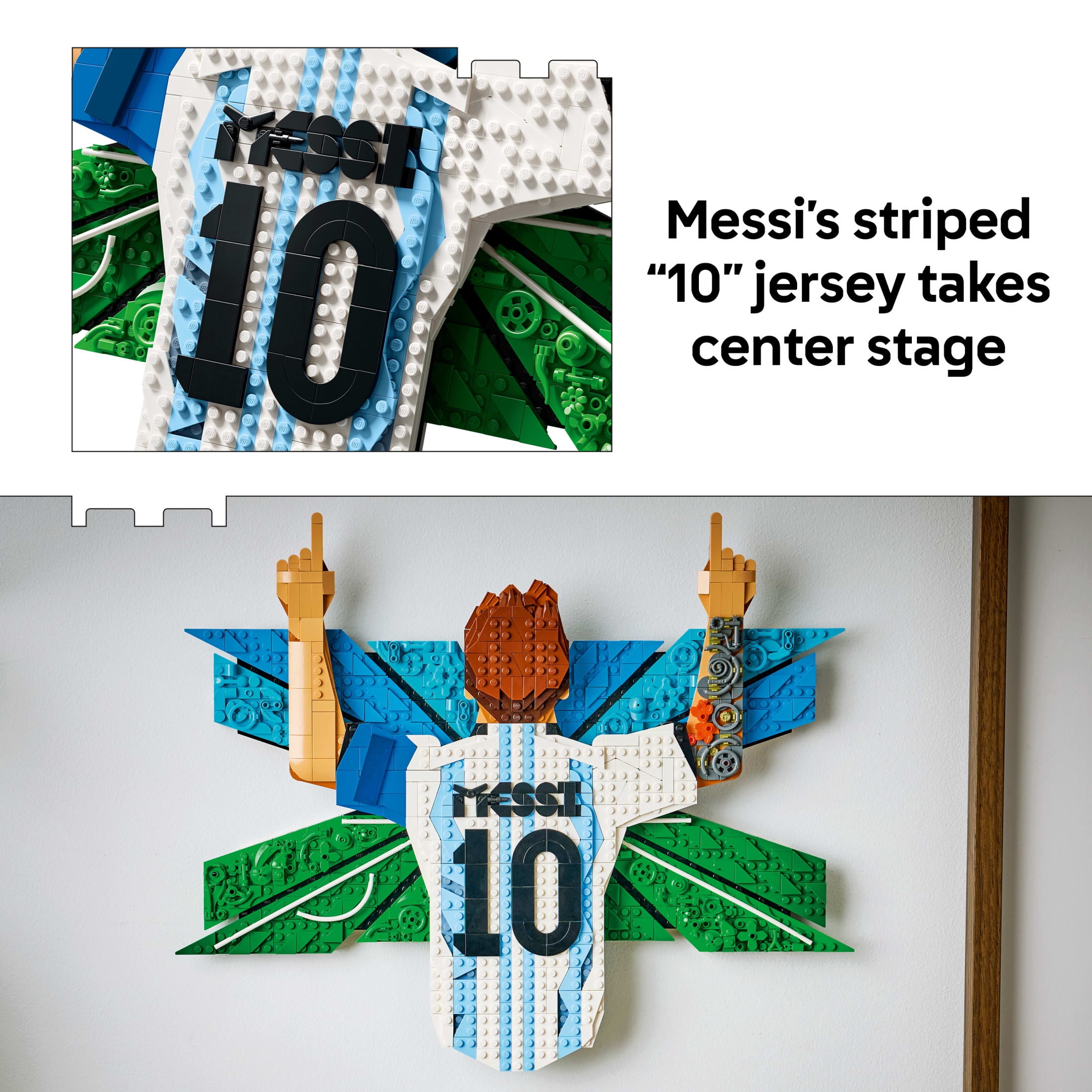 LEGO Editions Lionel Messi – Celebration - Building Set for Boys & Girls, Ages 14+ - Collectible Soccer Gift for Fans - Kids Bedroom or Shelf Decor - 43018