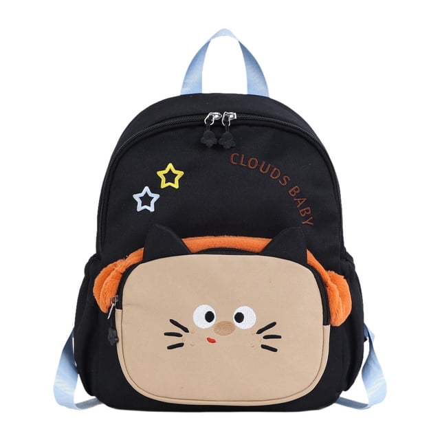 Mochila infantil portátil y bonita para la escuela, para niños de 2 a 6 años (preescolar). Negro