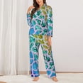 thumbnail image 2 of Honeii Rainbow Glitter Print Women's Pajama Sets Long Sleeve Button Down Sleepwear Nightwear Soft Pjs Lounge Sets 2PCS-XX-Large, 2 of 7