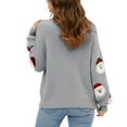 thumbnail image 5 of Winter Sweaters for Women Casual For Long Sleeve Pullover Cute Fuzzy Santa Pattern Crew Neck Loose Sweaters Features: Ugly Christmas Sweaters, 5 of 9