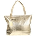 thumbnail image 1 of 1 bolso de mano de gran capacidad para mujer, bolso de hombro tipo shopper, bolso de mano de moda para el trabajo escolar, dorado, 1 of 7