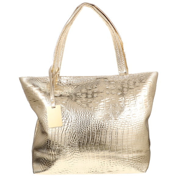 1 bolso de mano de gran capacidad para mujer, bolso de hombro tipo shopper, bolso de mano de moda para el trabajo escolar, dorado