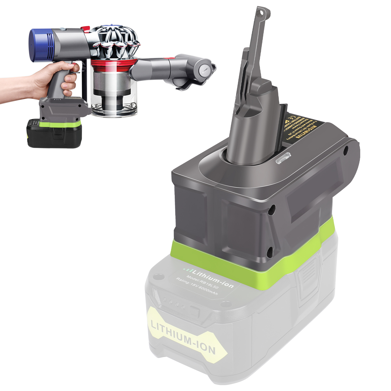 LabTEC 2in1 V7/8 Adapter for Ryobi 18V Lithium Battery Convert to for