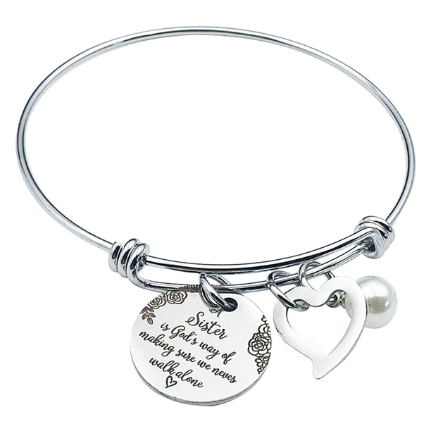 De Acero Inoxidable Caminar Dios Hacer Hermana Nunca Hermana Sola Camino PulserasA Seguro Que Estamos Bangle Pulseras
