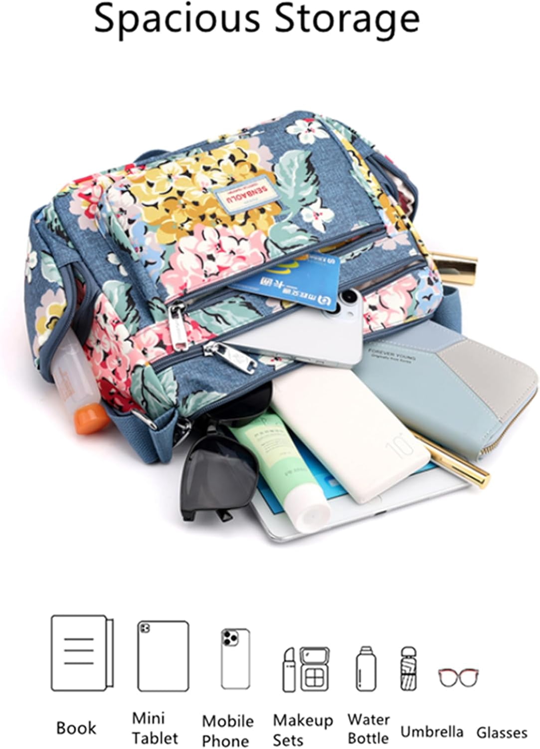 Shoulder Bags for Women Nylon Crossbody Bags Waterproof Lightweight Messenger Purses and Handbags