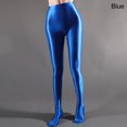 thumbnail image 1 of Medias de satén brillante opaco brillante para mujer de talla grande azul, 1 of 4