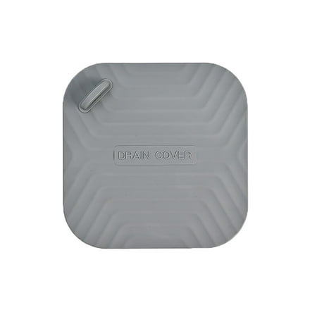 

Thinsont Square Floor Drain Cover Silicone Bathroom Bathroom Sink Sealing Pad Reusable Household Sewer Accessories Gray
