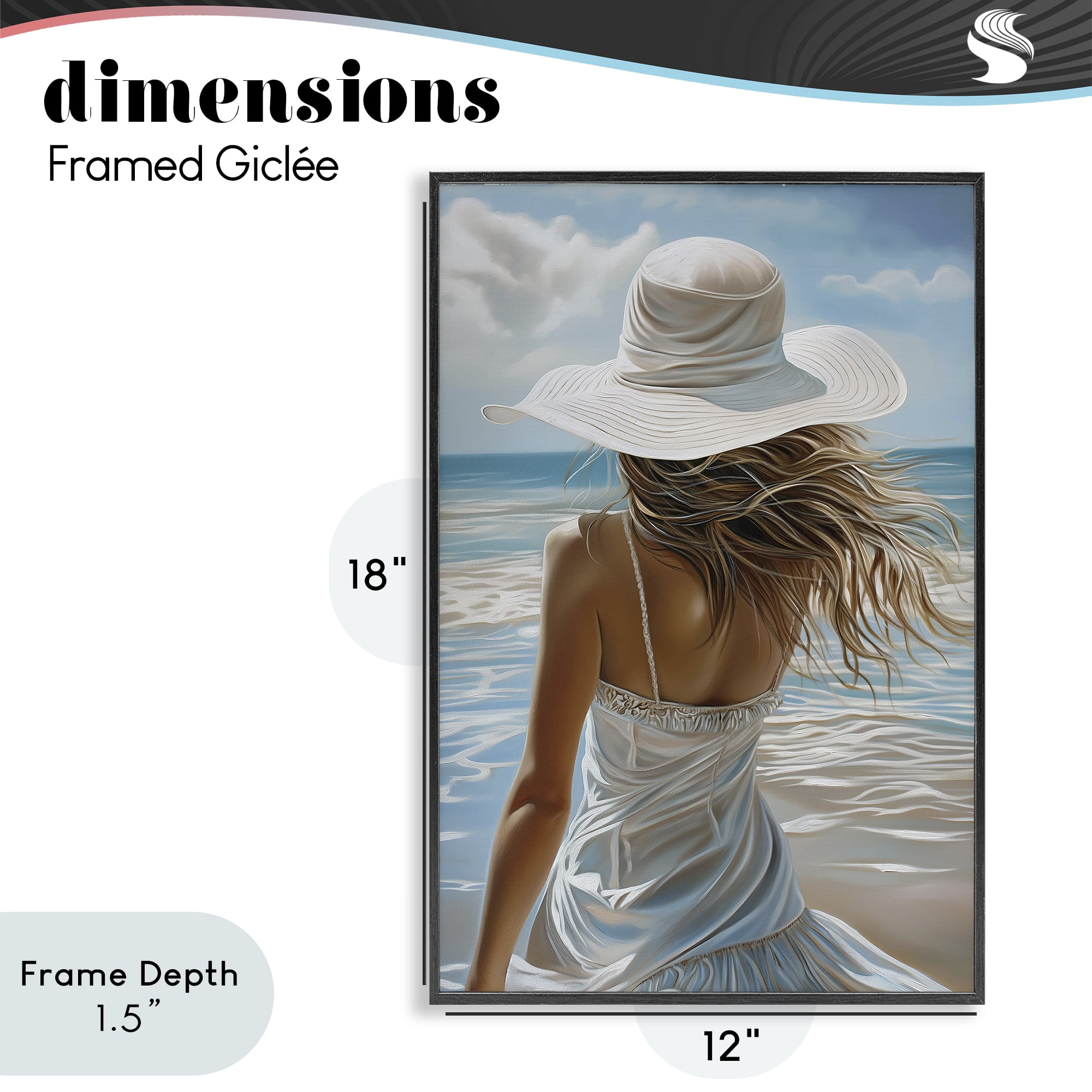 Stupell Industries Day Dreaming Summer Beach Black Framed Giclee Art, design by Imagine It Images
