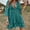 Green, variant on Women's Contrast Lace Bathing Suit Cover Up V-Neck Swimsuit Coverups Loose Swimwear Beach Dress Beachwear