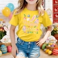 thumbnail image 2 of Toddler Girls Summer Cute Tops Easter Print Short Sleeve T Shirt Round Neck Tee Top Size 2-3T , Yellow, 2 of 4