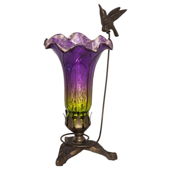 River of Goods Hummingbird Lily Mercury Glass Table Lamp