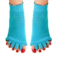 thumbnail image 2 of 2 Paires de Chaussettes de Sport Noires/ Bleues/ Rouges Roses Yoga à Cinq Orteils avec Alignement des Pieds, 2 of 5