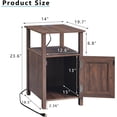 thumbnail image 2 of SinCiDo Farmhouse Nightstand, Set of 2, Brown, 2 of 6