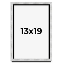 13x19 Frame Brushed Silver Solid Wood Picture Frame | 0.75 Inch Moulding Width | Rabbet Depth 0.75
