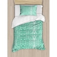 thumbnail image 3 of Mint Duvet Cover Set, Classic Lace Pattern with Details Shabby Form Feminine Vivid Vintage Image, Decorative 3 Piece Bedding Set with 2 Pillow Shams, King Size, Teal Turquoise, by Ambesonne, 3 of 3