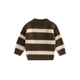 thumbnail image 1 of Bagilaanoe Toddler Baby Girl Boy Knitted Sweater Long Sleeve Stripe Print Pullover 6M 12M 24M 3T 4T 5T 6T Kids Warm Jumpers Tops Fall Loose Knitwear, 1 of 9