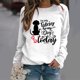 thumbnail image 1 of Puntoco Mujeres Casual Manga Larga Impresión O-Cuello tops Camisa Blusa Pullover Puntoco Puntoco-4546, 1 of 3
