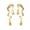 Golden, variant on 1 Pair Women Earring Irregular Liquid Water Drop Shape Stainless Alloy Contrast Color Hollow Out Polished Personality Ear Stud Geometric Long Earrings