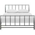 thumbnail image 5 of Modern Contemporary Urban Design Bedroom King Size Platform Bed Frame, Brown, Metal Steel, 5 of 5