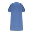 thumbnail image 5 of Summer Dresses For Women 2025 Sevevn Women's Fashion Crewneck Loose Short Sleeve Solid Knee-Length Dress, 5 of 6