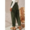 thumbnail image 5 of Pants for Women Casual High Waisted Straight Leg Pants Loose Comfy Trousers with Pockets Army Green XL, 5 of 6