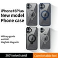 thumbnail image 4 of ELEHOLD Clear Case for iPhone 16, Magnetic Translucent Clear Case with Invisible Stand,Gray, 4 of 6