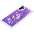 thumbnail image 6 of Glitter Clear Sparkly Bling Case for Samsung Galaxy Note 10+ Plus, Rugged Shockproof Flowing Liquid Floating Cover Women with Ring Holder Case for Samsung Galaxy Note 10 Plus  Purple, 6 of 14