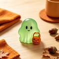 thumbnail image 4 of 3D Printed Plastic Ghost Figurine,1Pc Glow‑in‑the‑Dark Ghost Tabletop Statue, Halloween Ghost Decor, Mini Ghost Ornament with Pumpkin Bucket, Cute Ghost Desktop Decoration for Mantel, Shelf, 4 of 6