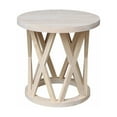 Round Ceylon Solid Wood End Table Unfinished - Walmart.com