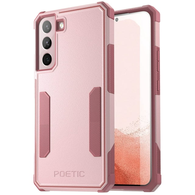 Poetic Neon Case for Samsung Galaxy S22 Plus 5G, Dual Layer Heavy Duty Drop Protection, Pink