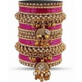thumbnail image 4 of Traditional Indian Bangle Set for Women | Ethnic Handmade Filigree Metal Bangles | Gold Plated Rhinestone Bridal & Festival Jewelry | Designer Wedding Accessories, 4 of 6