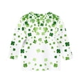 thumbnail image 4 of Posijego T-Shirt de la Saint-Patrick pour Filles et Garçons, Manches 3/4, Col Rond, Graphique, Ample, Décontracté, 4 of 5