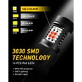 thumbnail image 2 of AUXITO 7443 LED Bulb Red 7440 7444 W21W T20 for Brake Light, Tail Light 14-SMD 3030 Chipsets LED Bulbs,Pack of 2, 2 of 7