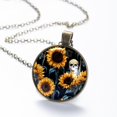 thumbnail image 6 of Sunflower Skull Necklace Personalized Custom Photo Round Pendant Adjustable Stainless Steel Necklaces with Gift Box for Men Women Mothers Valentine's Jewelry Gift, 6 of 6