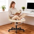 thumbnail image 6 of PayLessHere Criss Cross Armless Office Chair, Adjustable Height & 360° Swivel Wheels, Home Office Chair Beige, 6 of 7