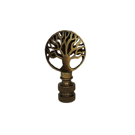 Royal Designs, Inc. Decorative Branch Tree Lamp Finial, F-5094-AB-1, Antique Brass, Single
