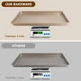 thumbnail image 4 of Baking Sheet Pan Set of 3, Commercial Cookie Sheets for Baking, Nonstick Half/Quarter/Jelly Roll Pans Replacement Toaster Oven Tray, Heavy Duty & Easy Clean, Champagne Gold, 4 of 4
