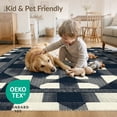 thumbnail image 4 of ODIKA 8'x10' Washable Area Rug Checkered Symmetrical Layout Minimalist Entry Music Geometric for Dining Room, Large Office, Lounge, Non-Slip Chair-Friendly Mat, 4 of 7